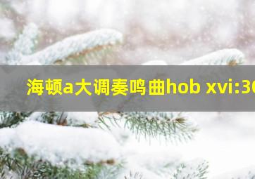 海顿a大调奏鸣曲hob xvi:30